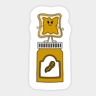 Funny Food, Peanut Butter Sandwich And Jar Sticker